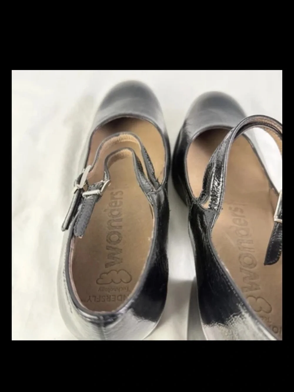 Wonders Mary Jane Platform Block Heel Shoe Pump Patent Leather Nordstrom $220